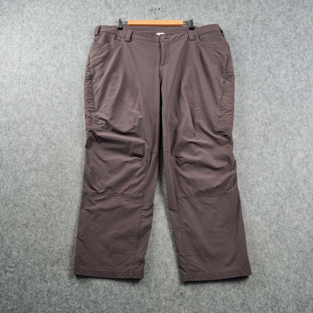 Duluth Trading Co Womens Cargo Pants 22x29 Brown Straight Leg Nylon Spandex